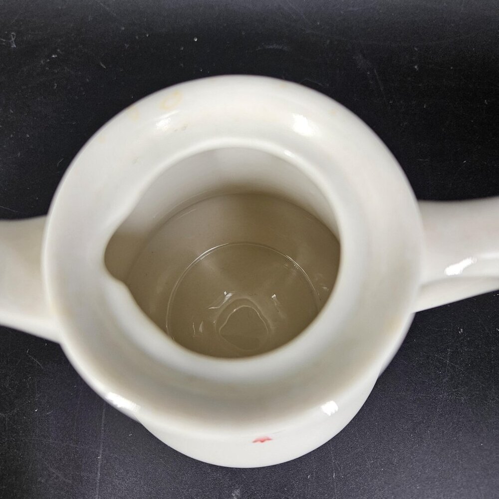 Vintage Scammell's Lamberton China White Teapot Pitcher White Red Hotelware - Picture 11 of 14